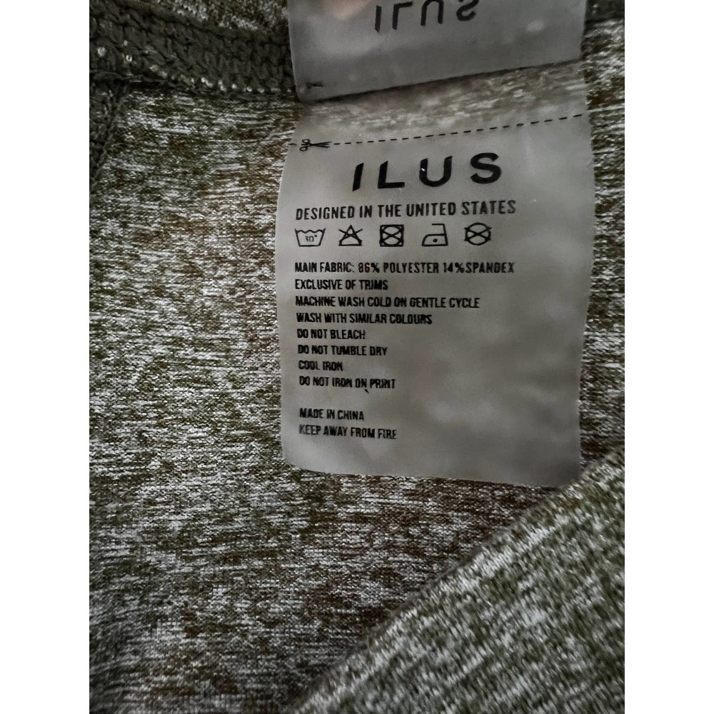 ILUS Women's Mid Rise Workout Leggings Stretch Heather‎ Olive Green Size XXL - Picture 2 of 5